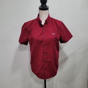 Burgundy short sleeve Hollister size XS shirt